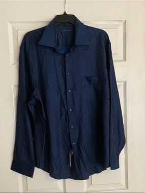 Men's Dress Shirt - Navy Long Sleeve